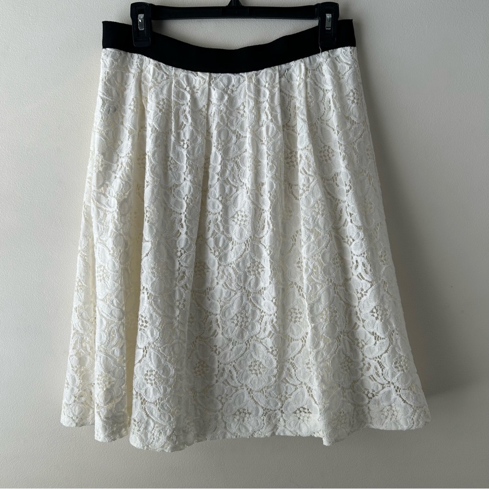5 FOR‎ $25 | Ann Taylor Loft Full Modest Midi Knee Length Skirt Lace White Black